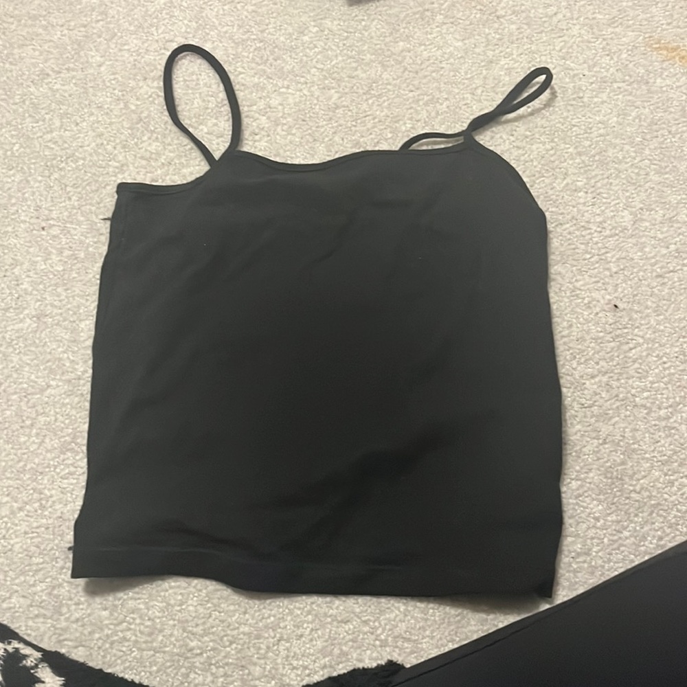 plain black spaghetti strap tank